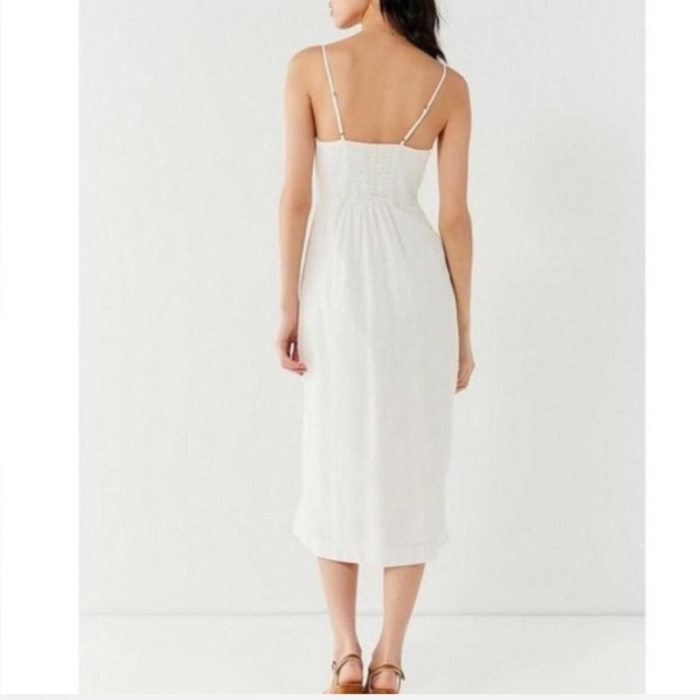Urban Oufitters Amber Button-Down Linen Sleeveless Midi Dress White size S - Picture 5 of 9